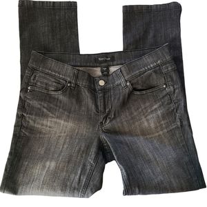 White House Black Market WHBM Jeans Womens Size 8 Black Straight Leg NOIR Zipper